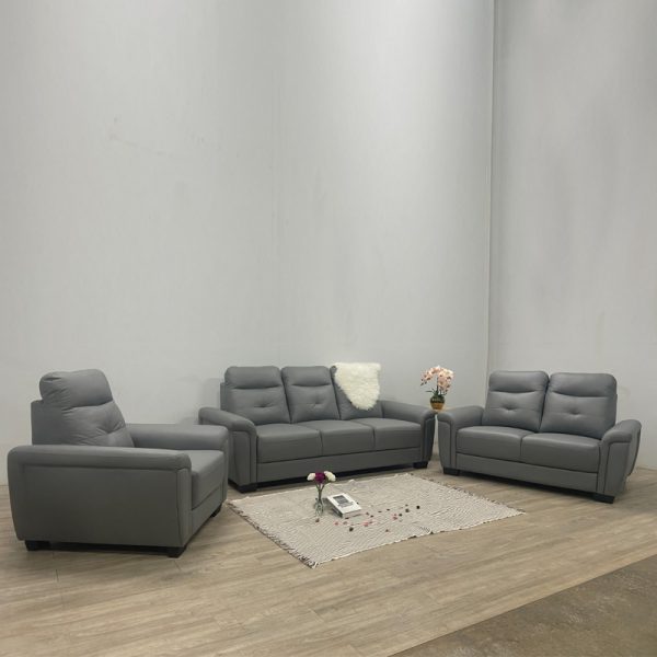 AVENTADOR 2+3 Chesterfield Sofa Set-Grey Velvet 
