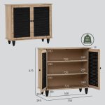 ALMO 2 Door Shoe Cabinet-Sonoma Oak - Image 7