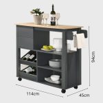 CONNI Kitchen Cart Trolley-Grey - Image 12