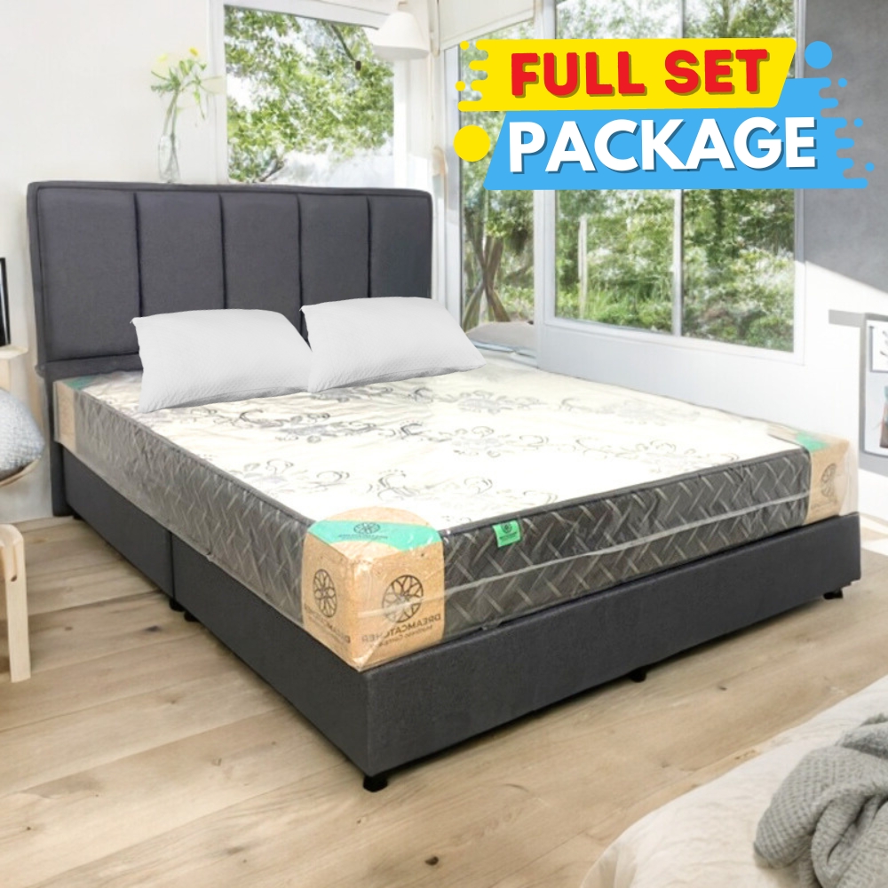 FULL SET PACKAGE] OLIVE King Size Bed With 8 Foam Mattress 