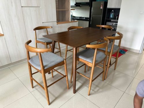 MIAMI 6 Seater Solid Wood Bar Set-Walnut photo review
