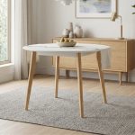 ADAM D105CM Round Dining Table-White
