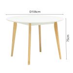 ADAM D105CM Round Dining Table-White - Image 4