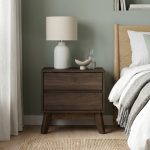 HIRANO 2 Drawers Bedside Table-Walnut