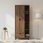 ARCHI 2 Door 1 Drawer Wardrobe-Walnut