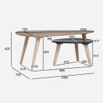 VINCI Wooden Triangle Nesting Coffee Table-Cocoa - Image 16