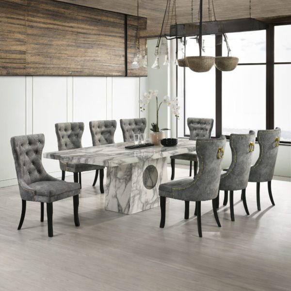 JACK 8 Seater Artificial Marble Dining Set