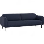 MIZA 3 Seater Linsey Fabric Sofa-Blue - Image 2