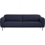 MIZA 3 Seater Linsey Fabric Sofa-Blue - Image 7
