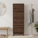 HIRANO Tall 4 Flip Door Shoe Cabinet-Walnut - Image 2