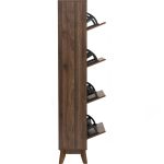 HIRANO Tall 4 Flip Door Shoe Cabinet-Walnut - Image 6