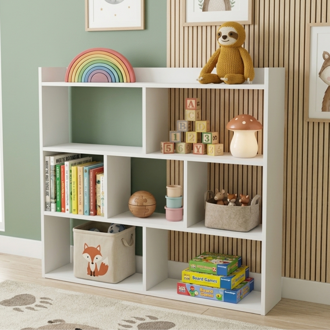 ALICIA BOOKCASE 26-2 ALICIA 100CM Book Rack Display Cabinet-White - Image 1