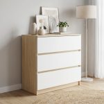 ALISHA 3 Drawer Chest-Oak+White