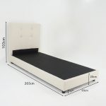 BEKKER Single Size Fabric Bed Frame-Beige - Image 9