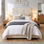 BEKKER Single Size Fabric Bed Frame-Beige