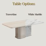 CASSIO Artificial Travertine 6 Seater Dining Set - Image 3