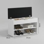 GERRAD 80CM Storage Shoe Rack-White - Image 3
