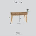 HIRANO 120cm Study Desk-Oak - Image 8