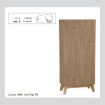 HIRANO Tall 4 Flip Door Shoe Cabinet-Walnut - Image 9