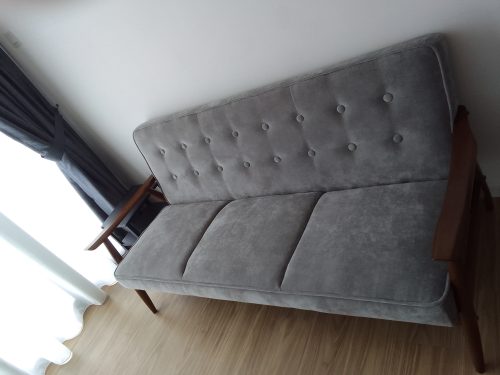 BORA 3 Seater Baxmal Fabric Sofa-Steel Grey photo review