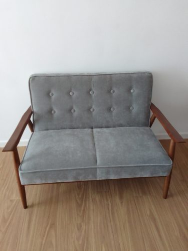 BORA 2 Seater Baxmal Fabric Sofa-Steel Grey photo review