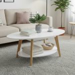 JULIE Oval Shaped Coffee Table-White