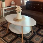 JULIE Oval Shaped Coffee Table-White - Image 6