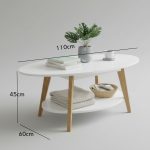 JULIE Oval Shaped Coffee Table-White - Image 5