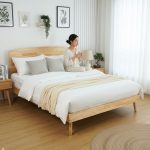MITO Full Solid Wood Queen Size Bed-Natural