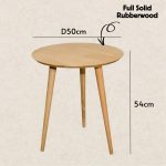 ZIPPO D51CM Full Solid Wood Side Table-Natural - Image 5
