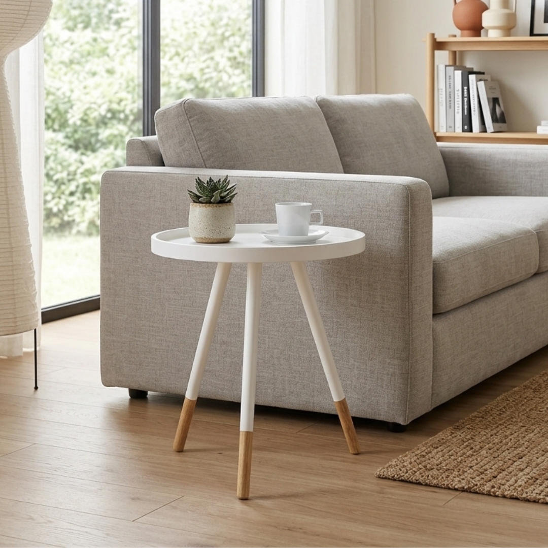 1319079 INNIS INNIS D46CM Scandinavian Coffee Table-White - Image 1
