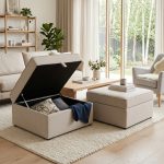TRACY 80x80CM Storage Ottoman-Beige
