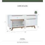 MARIAN 160cm Sideboard-White - Image 9