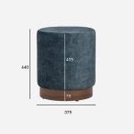 AURA D375MM Arctus Fabric Round Stool Pouf-Blue - Image 3