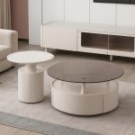 EDITH Glass Top Nesting Coffee Table Set-White