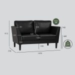 GHIBLI 2 Seater Fabric Sofa-Brown - Image 4