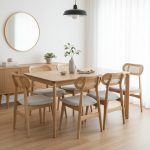 HADDEN 6 Seater Dining Set-Natural - Image 2