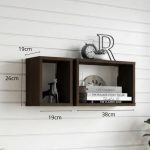 HELENA Wall Mounted Display Cube Cabinet-Oak - Image 3