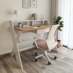 KIAN 120cm Study Desk With Hutch-White+Oak - Image 6
