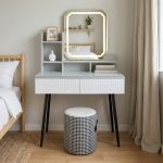 LACEY Touch Sensor LED Mirror Light Dressing Table With Stool