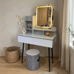 LACEY Touch Sensor LED Mirror Light Dressing Table With Stool - Image 3