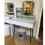 LACEY Touch Sensor LED Mirror Light Dressing Table With Stool - Image 4