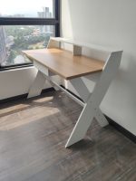 KIAN 120cm Study Desk With Hutch-White+Oak - Image 7