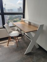 KIAN 120cm Study Desk With Hutch-White+Oak - Image 9