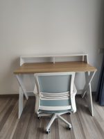 KIAN 120cm Study Desk With Hutch-White+Oak - Image 12