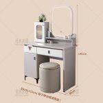 A06 LED Mirror Dressing Table Set-Purple - Image 4