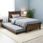 ALEXANDER Single Size Pull Out Bed Frame-Walnut