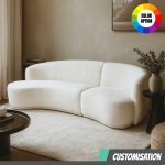 CUSTOM MADE-HENNA 3 Seater Curve Shaped Sofa