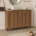 MILO 3 Door Shoe Cabinet-Walnut