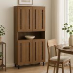 MILO 4 Door Storage Cabinet-Walnut
